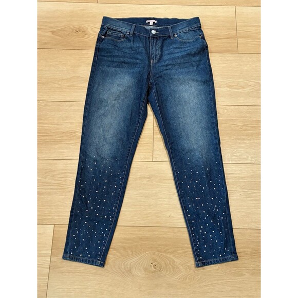 Juicy Couture Women's Denim Jeans Studded Embellished Medium Wash Size 10 - Picture 1 of 8